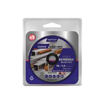 Disque métal/inox extrême 76x1mm x5 - NORTON
